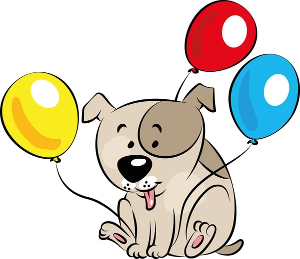 Balonlu küçük şişman köpek.