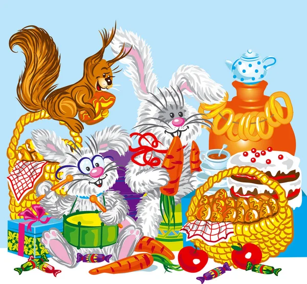 Tavşanların Noel çizimi protein