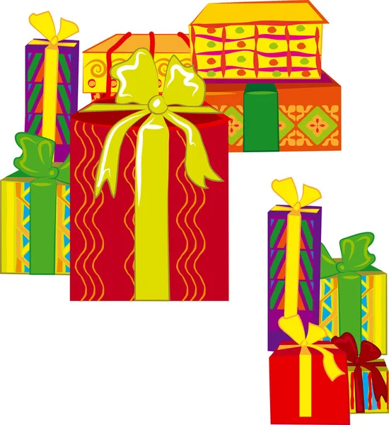 Cadeaux Groupe Objets Illustration — Image vectorielle