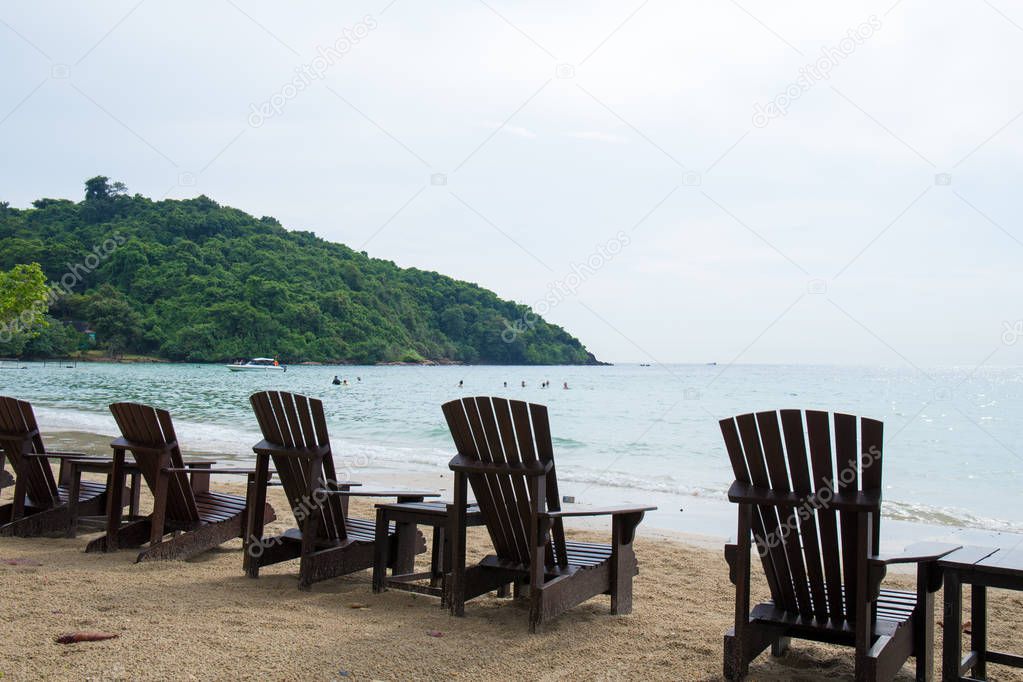 Wooden chairs for vacations and relax at the beach