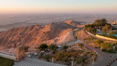 Jebel Hafeet Al Ain Skyline Günbatımı Zamanı