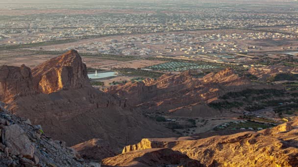 Jebel Hapees Al Ain Skyline Sunset Timelapse — Αρχείο Βίντεο