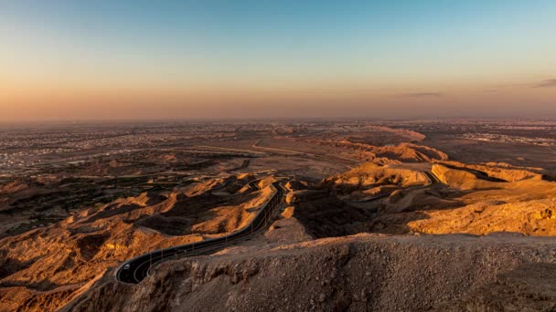 Jebel Hafeet Al Ain Skyline Sunset Timelapse — Stock video