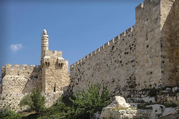 耶路撒冷设防中世纪城墙 — 图库照片
