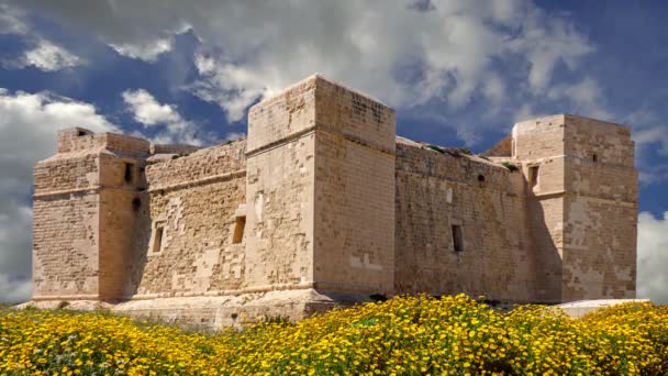 Wachttoren Aan Kust Van Het Eiland Malta Marsascala — Stockvideo