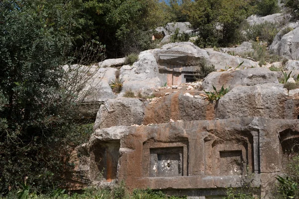 Tomba dell'antico cimitero, Limyra, Turchia . — Foto Stock