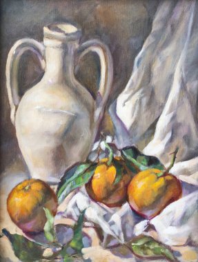 yağlı boya ile boyanmış meyve kompozisyonu