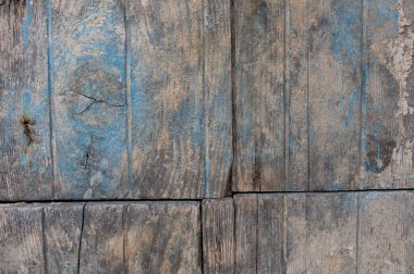 Çatlak boyalı eski ahşap tahtalar. 
