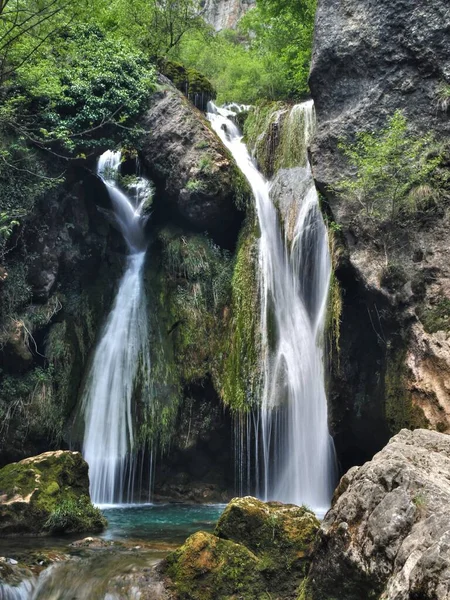 Próprio Local Nascimento Rio Urederra Norte Navarra Espanha — Fotografia de Stock