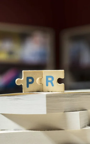 PR puzzle letters. — Stock Photo, Image