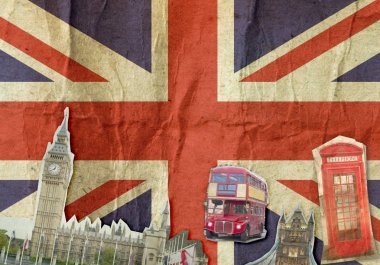 Big Ben, London otobüs kolaj