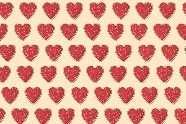 Red hearts shape pattern — Stock Photo, Image