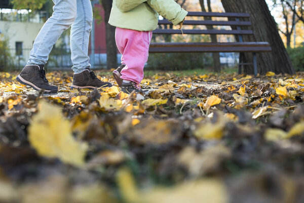 Child walking in the park