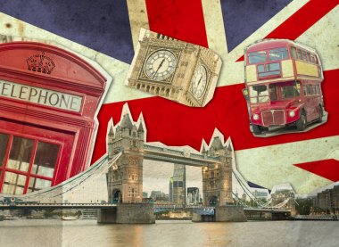Big Ben, London otobüs kolaj