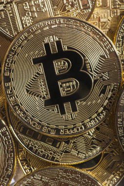 Bitcoin arka plan. Birçok paralar