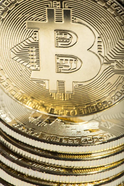 Fondo Bitcoin Muchas Monedas — Foto de Stock