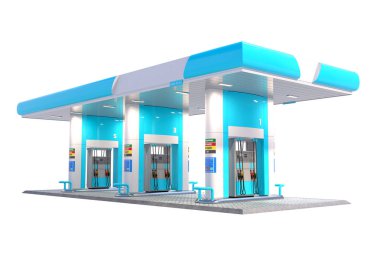 Benzin istasyonu canopy 3d görüntüleyici