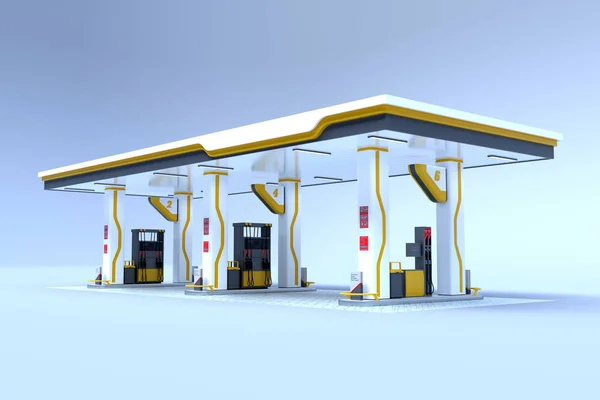 Canopy Gasolinera Render —  Fotos de Stock