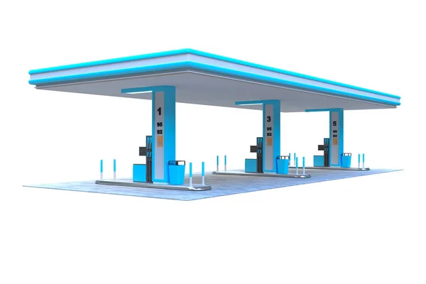 Technische Abbildung Rendern Tankstellenüberdachung — Stockfoto