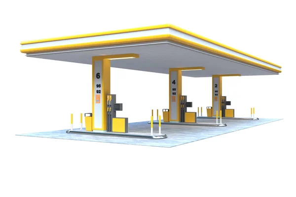 Ilustracja Techniczna Renderować Baldachim Stacji Benzynowej — Zdjęcie stockowe