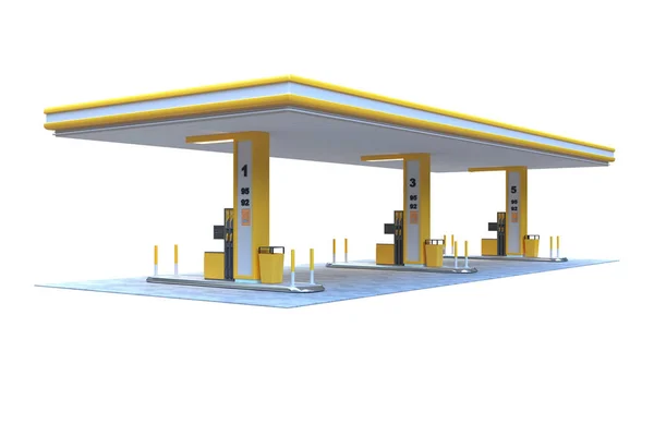 技术说明3D加油站顶棚 — 图库照片