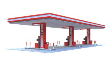 Benzin istasyonu ögesi 3d görüntüleyici