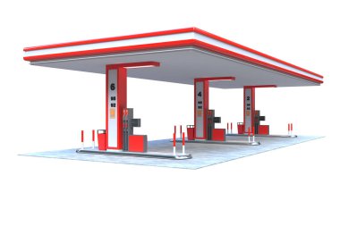 Benzin istasyonu ögesi 3d görüntüleyici