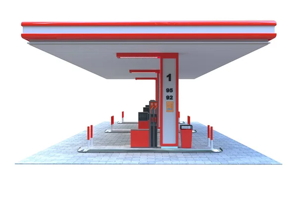 Benzinestation Element Renderen — Stockfoto