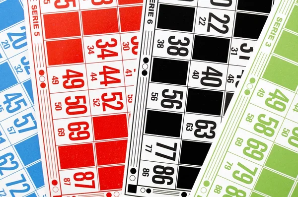 Kolorowe karty do płacenia bingo — Zdjęcie stockowe