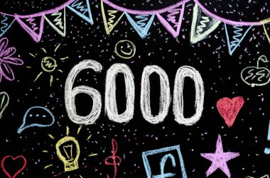 6 000 Tebeşir tahtaya çizim