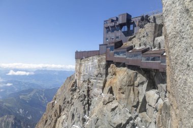 Aiguille du Midi Sığınağın bir parçası, Chamonix Mont-Blanc Fransız Alplerinde, Fransa