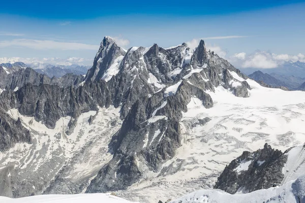 Grand Jorasses Massif Aiguille Midi Chamonix Mont Blanc Francia — Foto Stock