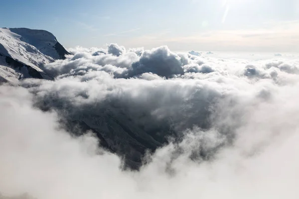Nuages Brouillard Sur Vallée Chamonix Vue Depuis Refuge Cosmique Chamonix — Photo