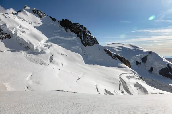 Mont Maudit Subida Montanha Principal Dos Alpes Mont Blanc Chamonix — Fotografia de Stock
