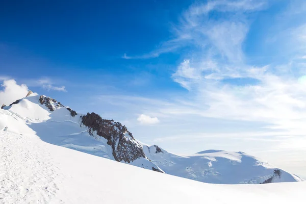 Mont Maudit Voie Escalade Vers Montagne Principale Des Alpes Mont — Photo