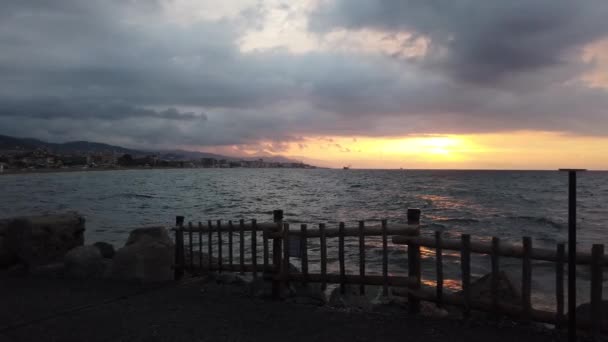 Lentitud Las Tormentosas Olas Del Mar Tirreno Cerca Costa Savona — Vídeos de Stock