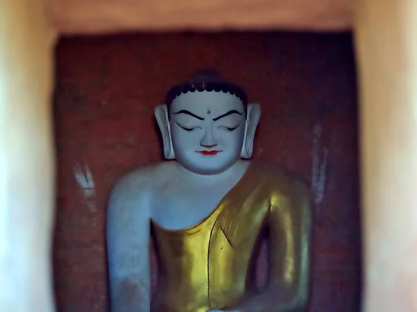 Antigua Estatua Buda Templo Antigua Ciudad Bagan Patrimonio Humanidad Myanmar — Foto de Stock