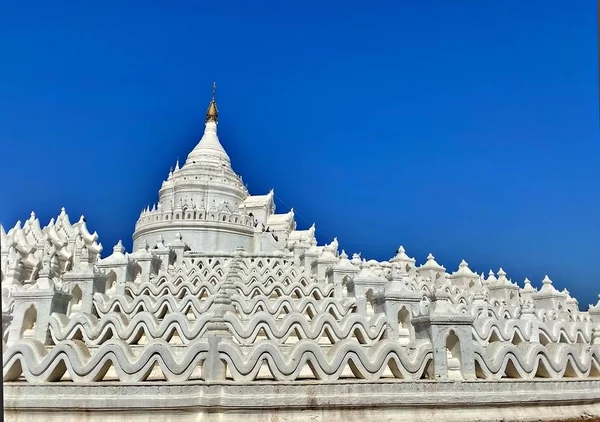 Paisagem Branca Hsinbyume Pagoda Pagode Branco Que Nomeou Como Taj — Fotografia de Stock