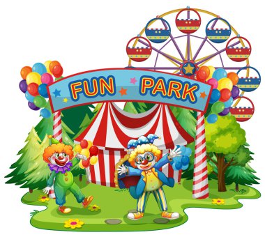 Eğlenceli iki palyaço park