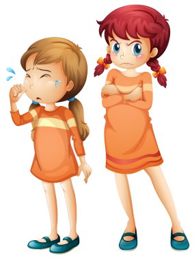 Ağlayan kız ve üzgün