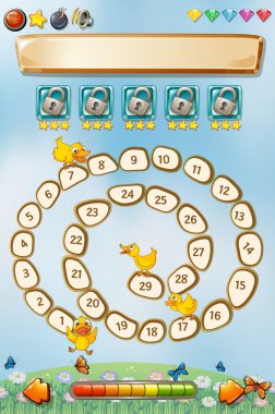 Park arka plan hayvanlarda ile oyun şablonu