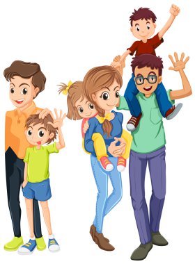 Aile üyeleri ile mutlu yüzler