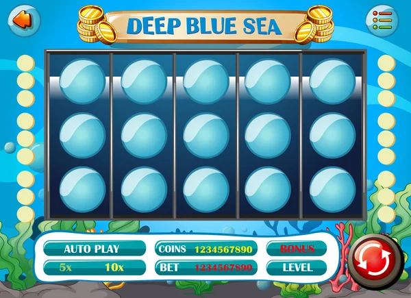 Spel sjabloon met onderwater achtergrond — Stockvector