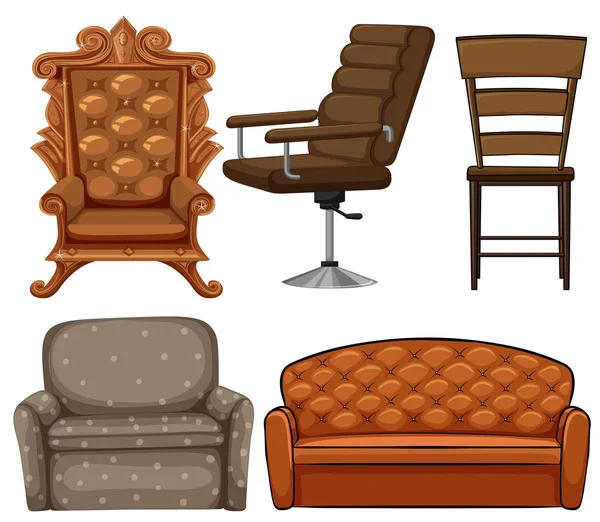Различные конструкции стульев — стоковый вектор