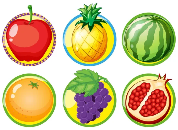 Логотип дизайн со свежими фруктами — стоковый вектор