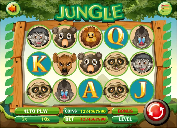Modelo de jogo de computador com tema da selva —  Vetores de Stock