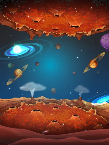 Planetas en la galaxia — Vector de stock