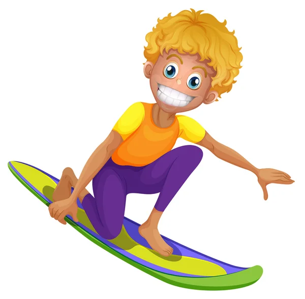 Happy man on surf board