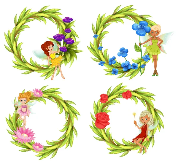 Fairies flying around the flower bouguet