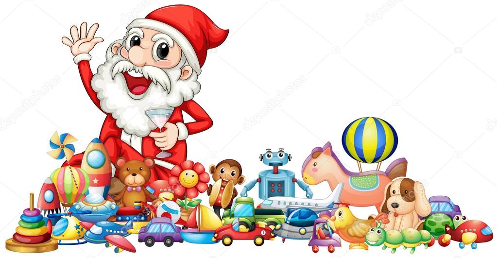 Santa with lots of toys